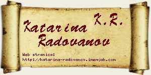 Katarina Radovanov vizit kartica